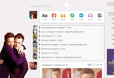 Tumblr dashboard: Robert Downey Jr and Jude Law