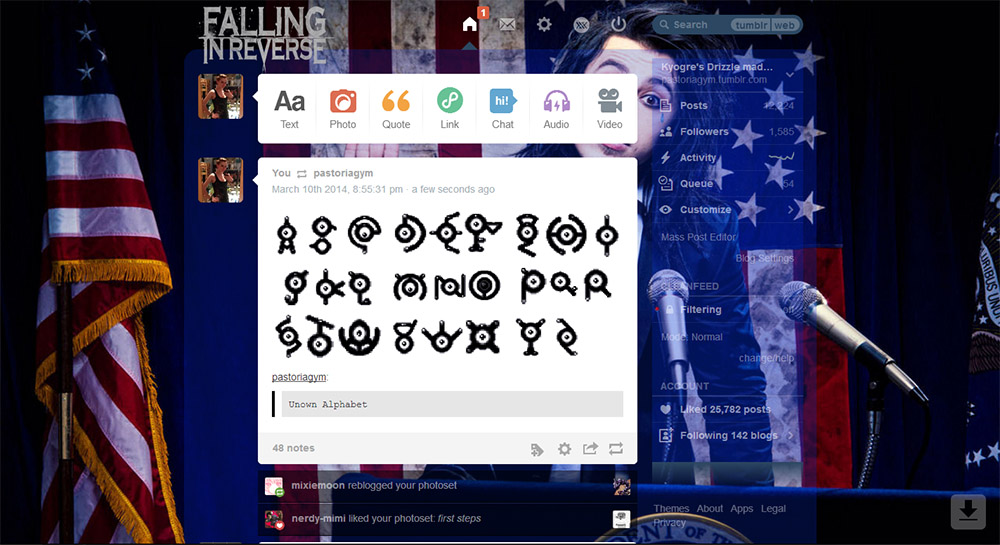 Falling in Reverse Dashboard theme