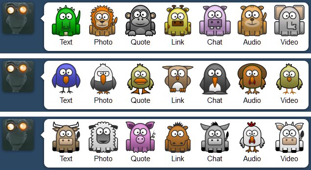 tumblr - Animal New Post Icon Selector