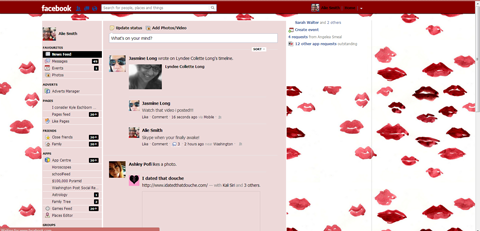 Red Lipstick Kiss Facebook Theme