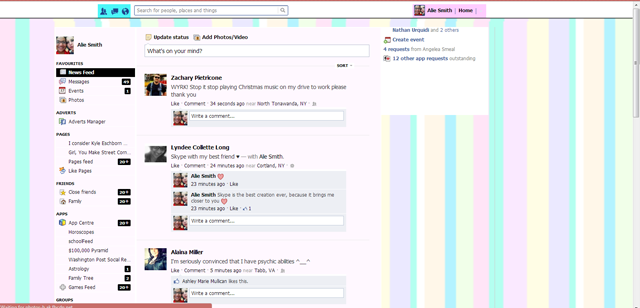 Pastel Striped Facebook Theme