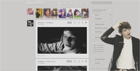 George Shelley tumblr dashboard