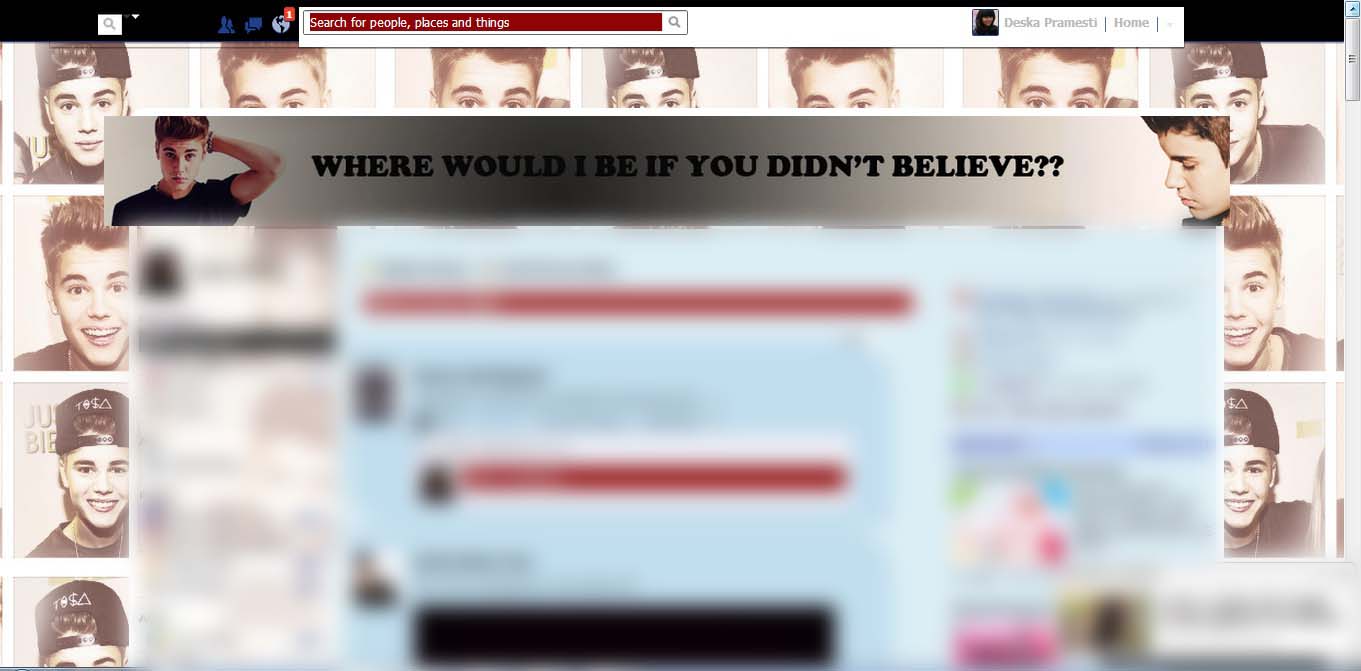 Justin Bieber Facebook theme