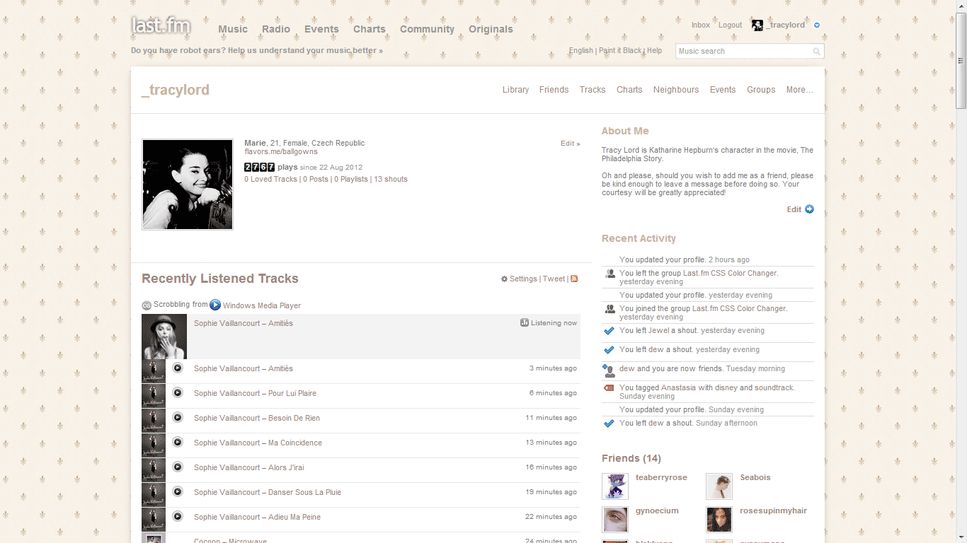 Last.fm Rosé Theme