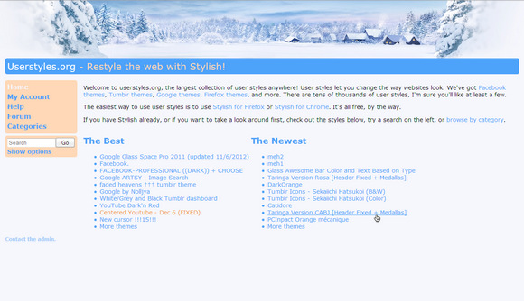 Userstyles.org - Fluffy snowy orange