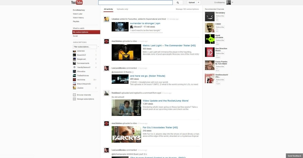 YouTube - New layout centered, Bigger player