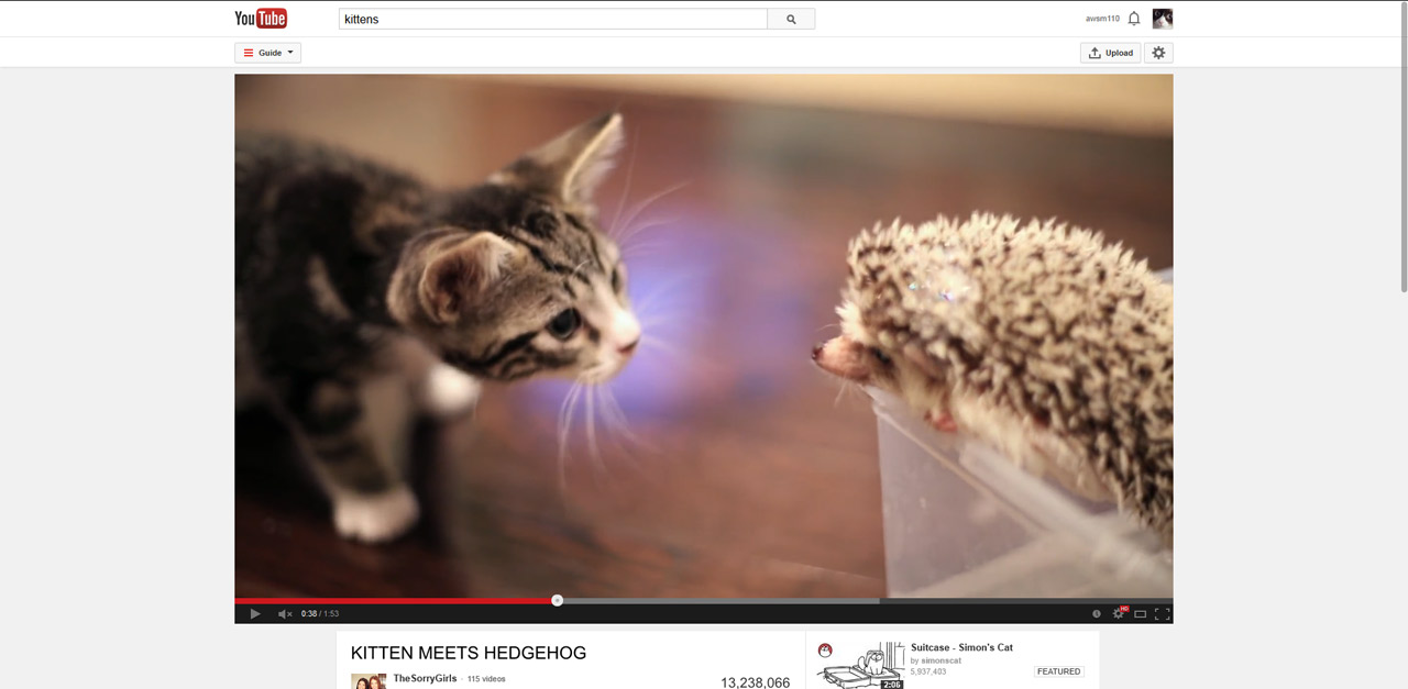 YouTube 720p video player, bigger thumbnails