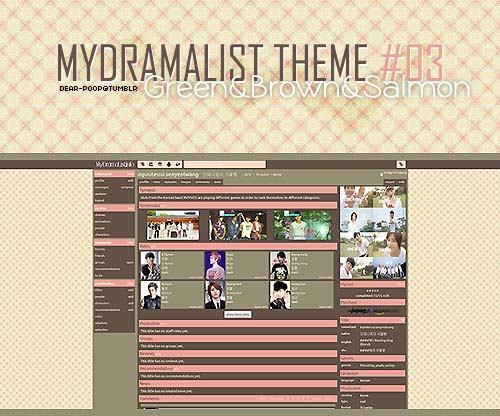 MyDramaList #03  ♔ Green/Brown/Salmon