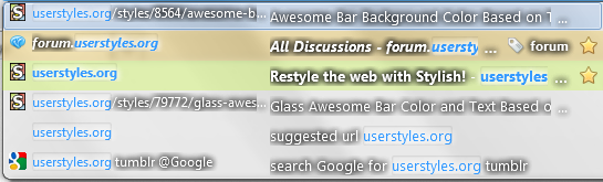 Glass Awesome Bar Color and Text Based on Type