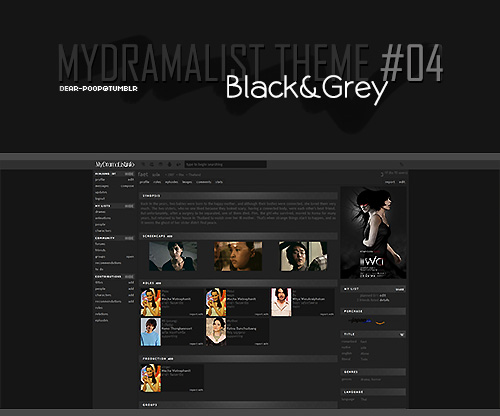 MyDramaList #04 ♔ Black/Grey