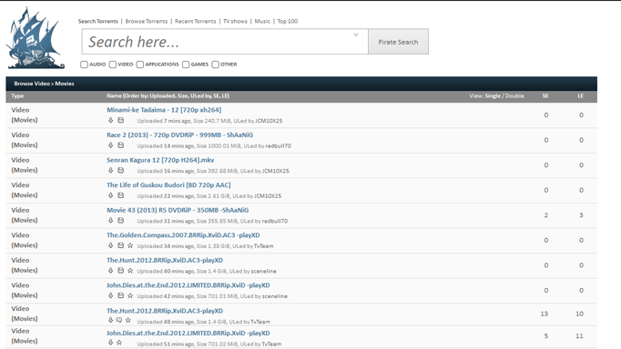 The Pirate Bay. Beautiful & Simple.