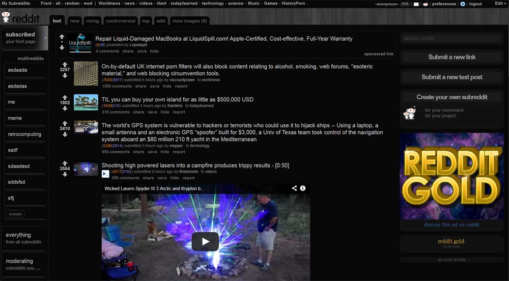 Reddit Web 2.0 Dynamic (Wide) (RES Friendly)