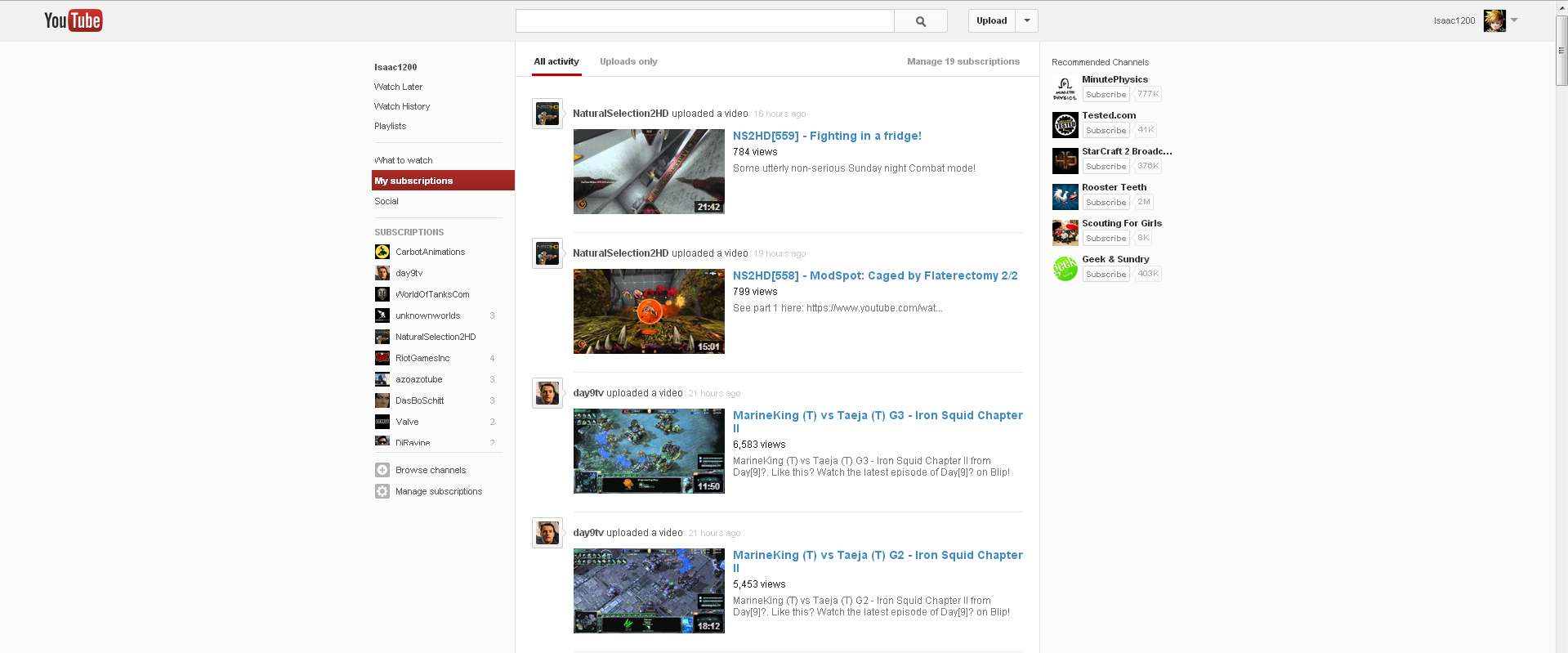 Youtube - Centered video lists
