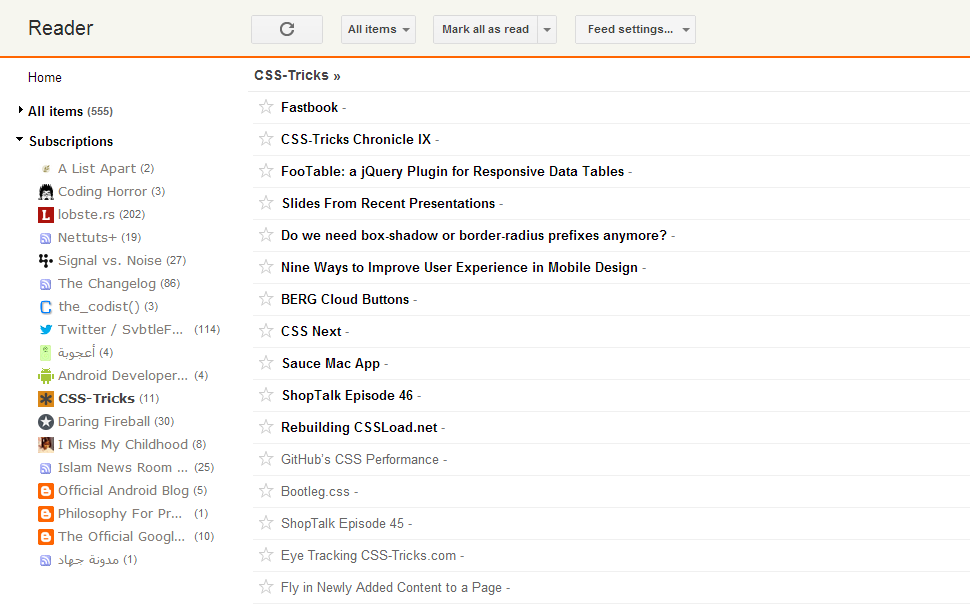 google reader - HN style