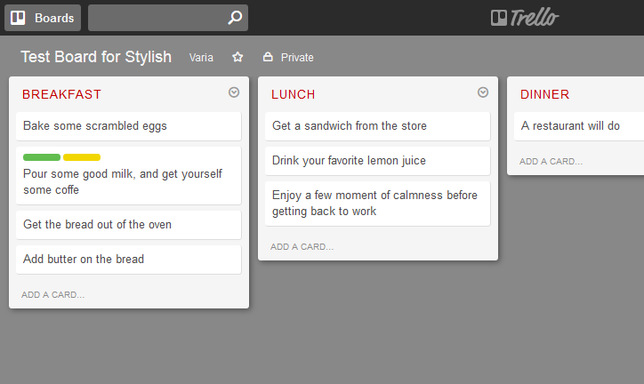 Trello theme: gray
