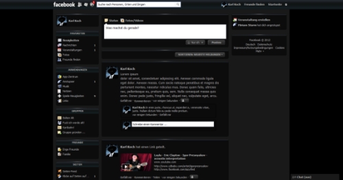 Midnight - a dark facebook theme
