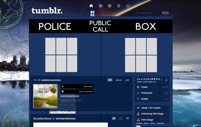 Doctor Who/Owl City crossover tumblr theme