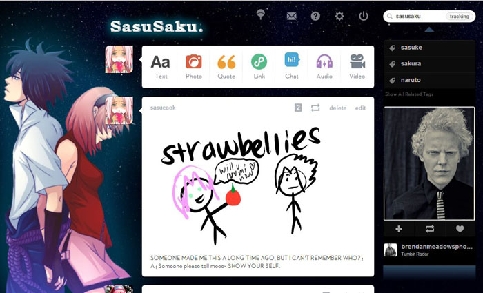SasuSaku Userstyle - Tumblr - Naruto - Starry Sky