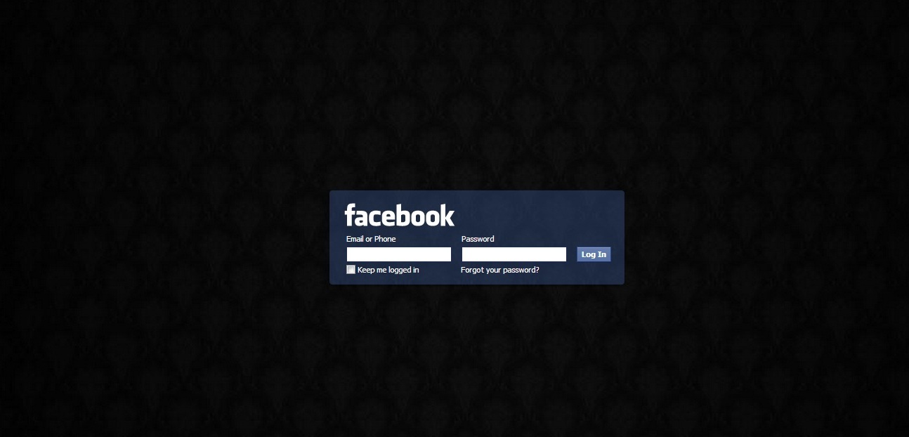 Minimal Black Facebook Login