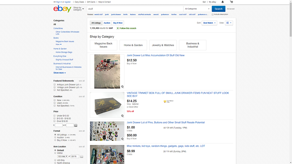 eBay Clean and Wider