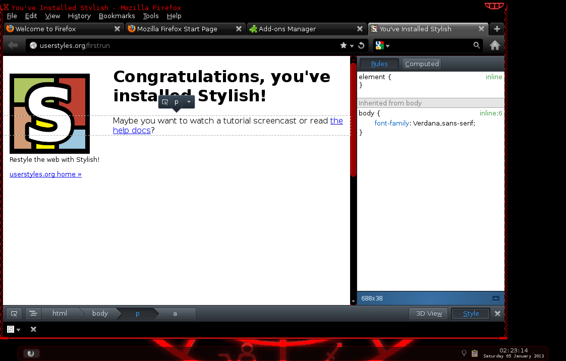 Fix Firefox CSS Inspector