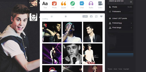 Dashboard theme #5 - Justin Bieber