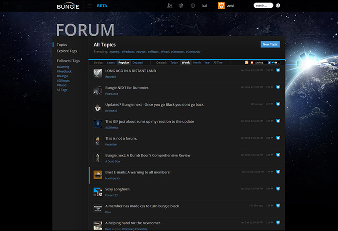 Bungie.net - DarkBnext Theme
