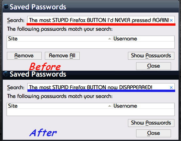 Firefox: Hidden password remove buttons