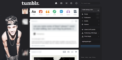 JUSTIN BIEBER #6 DASHBOARD THEME