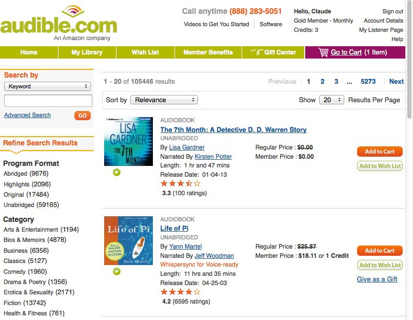 audible.com - shrinkable