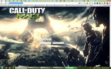 Call of Duty MW3 Facebook Login Page