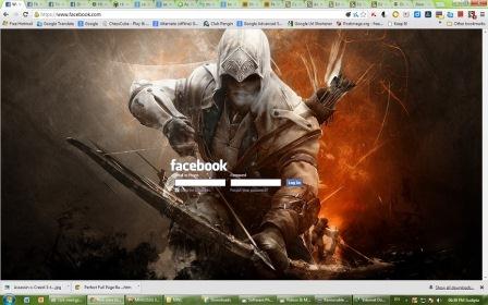 Assassin's Creed Facebook Login Page