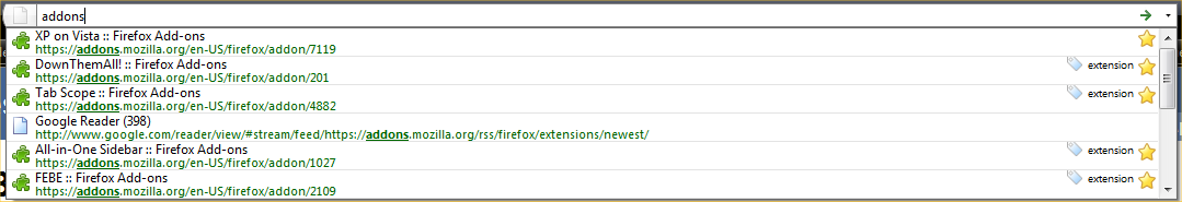 AwesomeBar Results Sized Down