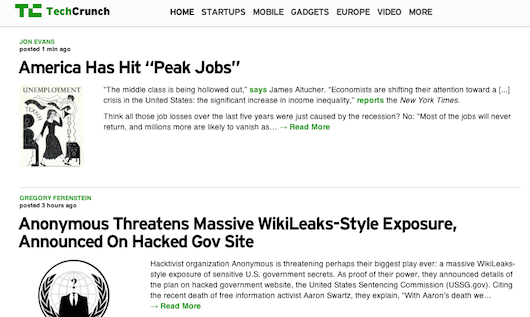 TechChrunch Slimmed Down