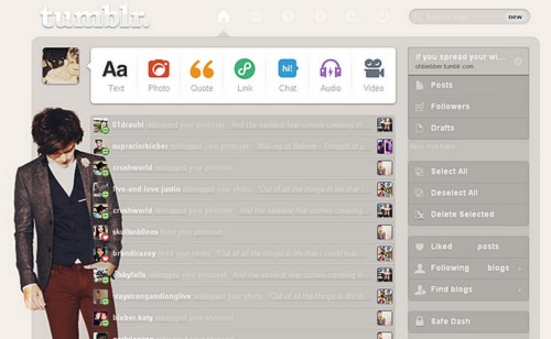 13* harry styles theme dashboard tumblr