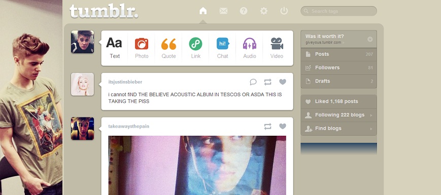 Justin Bieber Dashboard Theme (giveyous) #2