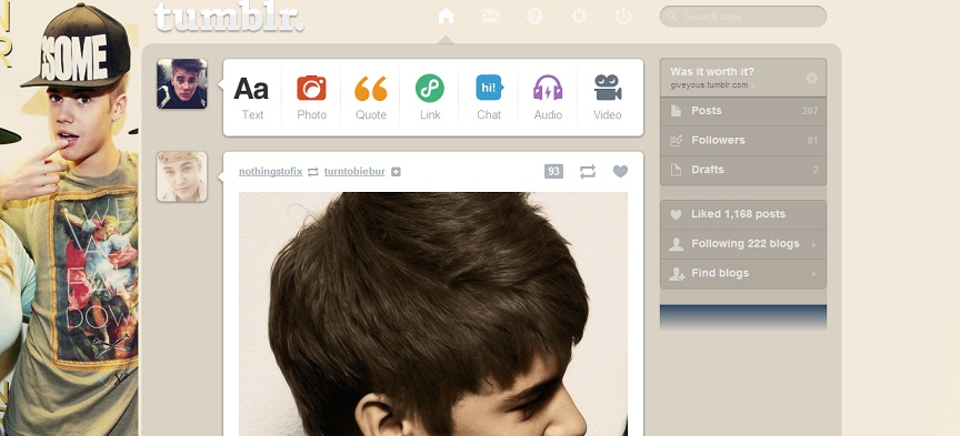Justin Bieber Dashboard Theme (giveyous) #3