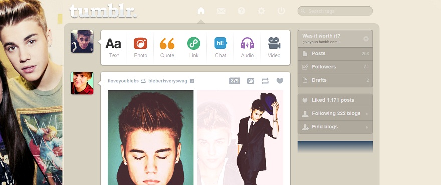 Justin Bieber Dashboard Theme (giveyous) #4