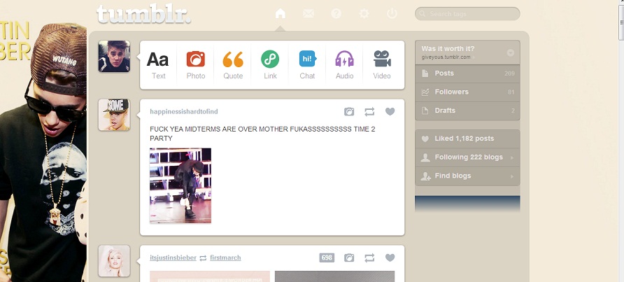 Justin Bieber Dashboard Theme (giveyous) #6