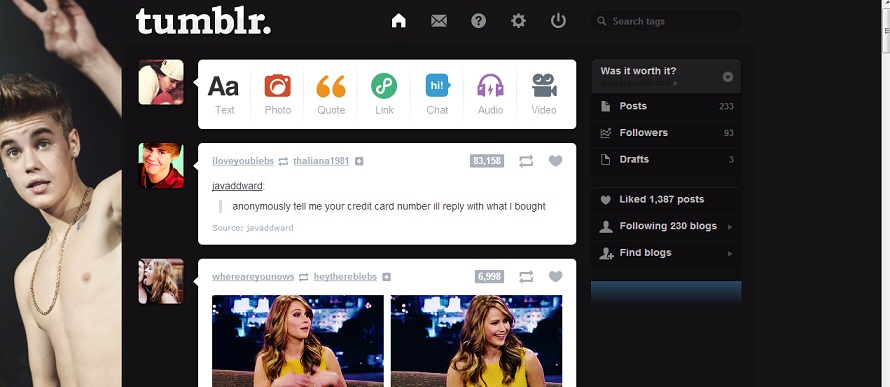 Justin Bieber Dashboard Theme (giveyous) #11