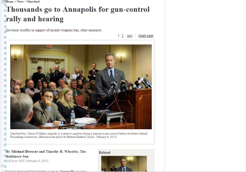 beta: Baltimore Sun: autohide the menu & sidebar