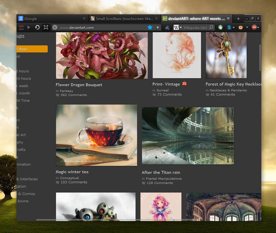 Small Scrollbars (touchscreen-like)