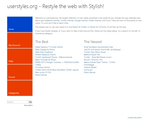 Userstyles.org - Windows 8 style (no ads)