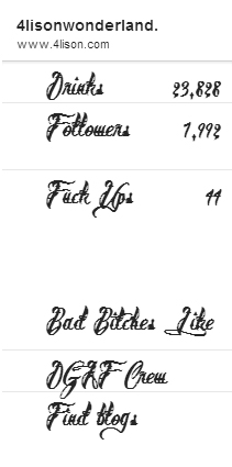Tattoo Font for Sidebar with different titles