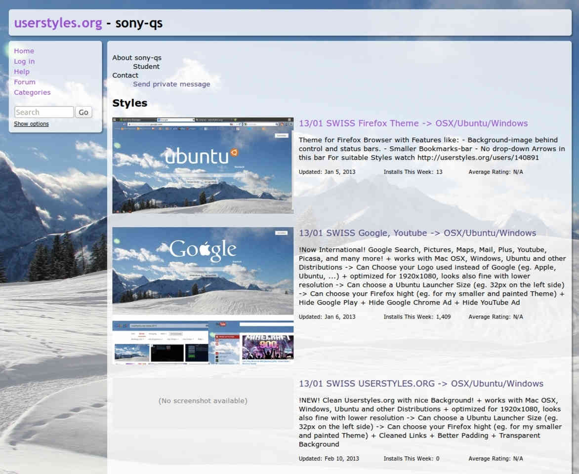 13/01 SWISS USERSTYLES.ORG   -> OSX/Ubuntu/Windows