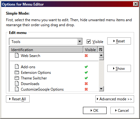 Menu Editor Extension - Dynamic Apply Button