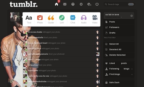 23* justin bieber theme dashboard tumblr