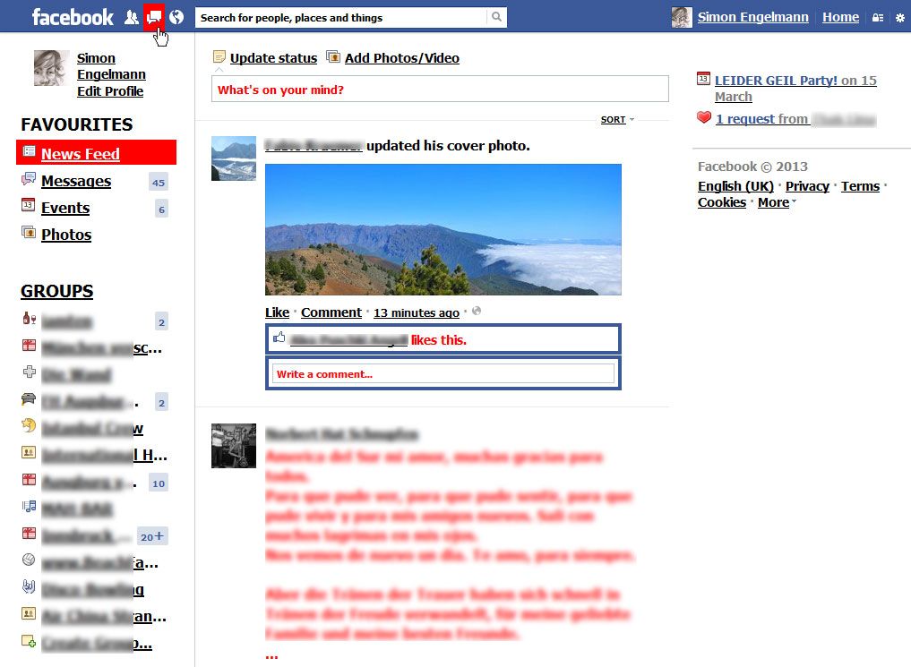 Accessible Facebook Design - High contrast