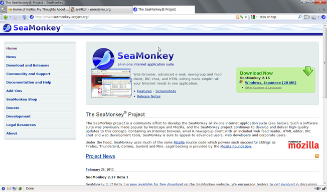 Seamonkey Tabs on Top