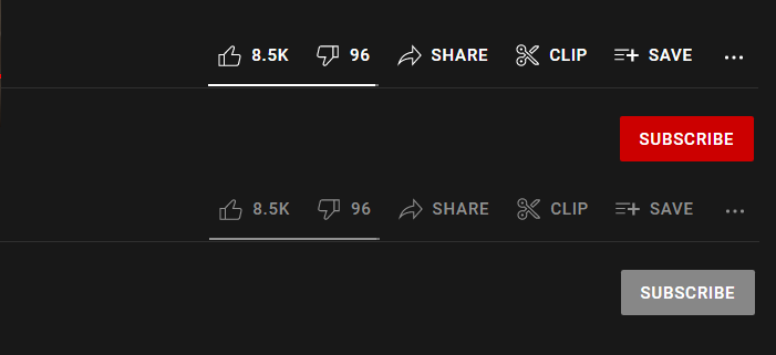 Youtube off RED subscribe button